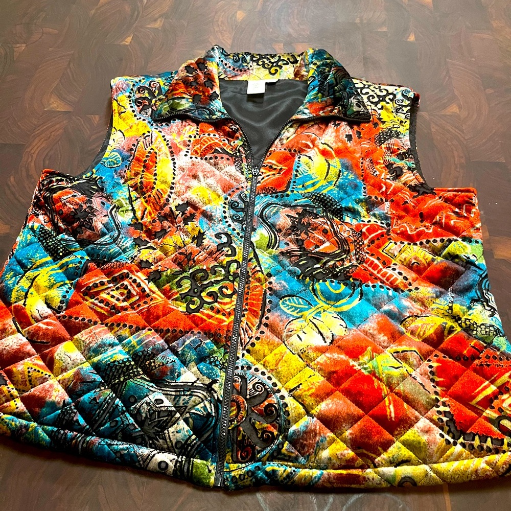 Cold water Creek Crushed velvet vest XL
